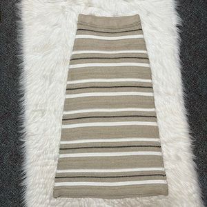 Zara Knit Maxi Skirt Tan Maxi Skirt Neutral Skirt